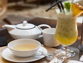 Tea service and fresh juice